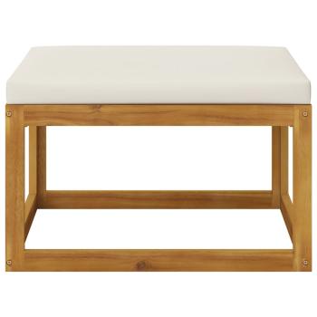 12-tlg. Garten-Lounge-Set mit Auflagen Creme Massivholz Akazie