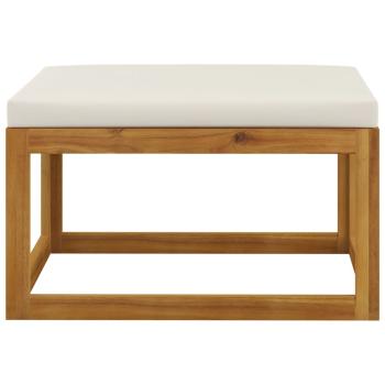 7-tlg. Garten-Lounge-Set mit Auflagen Creme Massivholz Akazie