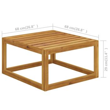 4-tlg. Garten-Lounge-Set mit Auflagen Creme Massivholz Akazie