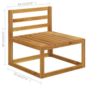 3-Sitzer-Gartensofa mit Auflage Creme Akazie Massivholz