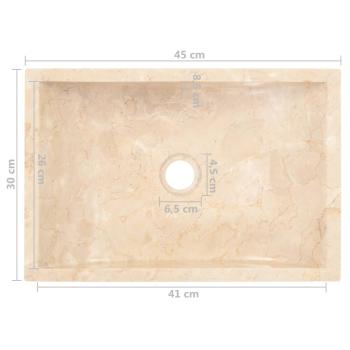 Waschtisch Massivholz Teak mit Waschbecken Marmor Creme