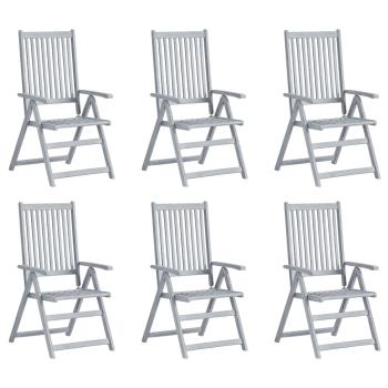 ARDEBO.de - Verstellbare Gartenstühle 6 Stk. Grau Massivholz Akazie