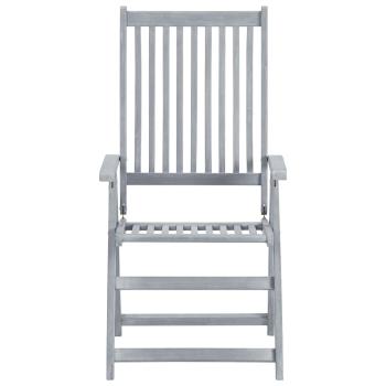 Verstellbare Gartenstühle 6 Stk. Grau Massivholz Akazie