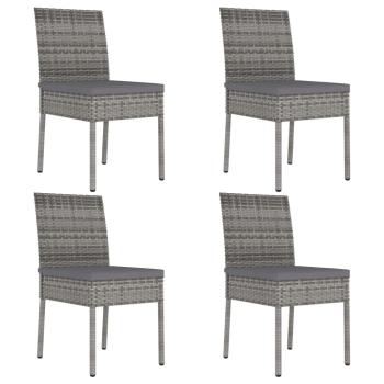 5-tlg. Garten-Essgruppe Poly Rattan Grau