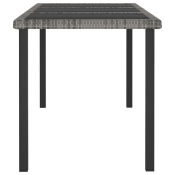 7-tlg. Garten-Essgruppe Poly Rattan Grau