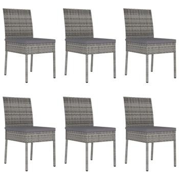 7-tlg. Garten-Essgruppe Poly Rattan Grau