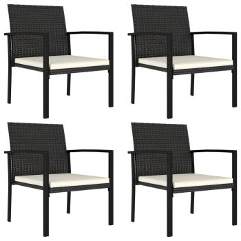 5-tlg. Garten-Essgruppe Poly Rattan Schwarz