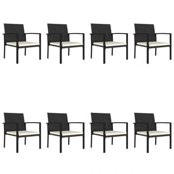 9-tlg. Garten-Essgruppe Poly Rattan Schwarz