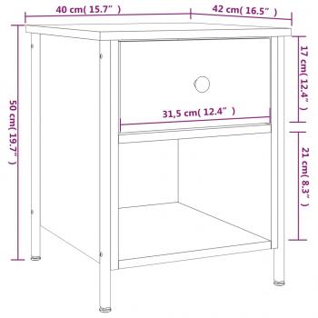 Nachttisch Grau Sonoma-Eiche 40x42x50 cm Holzwerkstoff