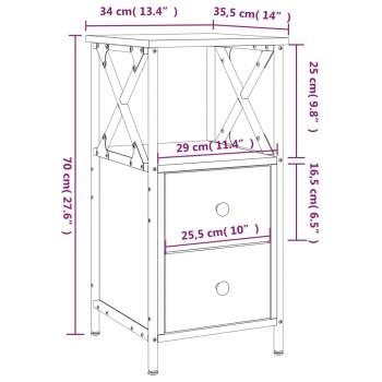 Nachttisch Sonoma-Eiche 34x35,5x70 cm Holzwerkstoff