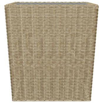 3-tlg. Bistro-Set Poly Rattan und Hartglas Beige 
