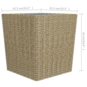 3-tlg. Bistro-Set Poly Rattan und Hartglas Beige 