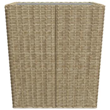 3-tlg. Bistro-Set Poly Rattan und Hartglas Beige 