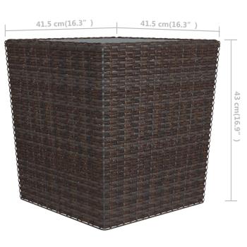 3-tlg. Bistro-Set Poly Rattan und Hartglas Braun