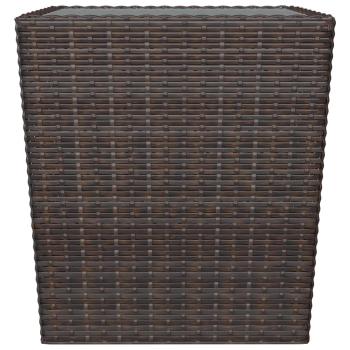 3-tlg. Bistro-Set Poly Rattan und Hartglas Braun