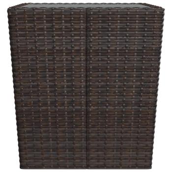 3-tlg. Bistro-Set Poly Rattan und Hartglas Braun