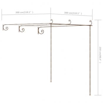 Garten-Pergola Antik-Braun 3x3x2,5 m Eisen 