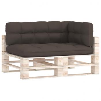 ARDEBO.de - Palettenkissen 3-tlg. Taupe Stoff