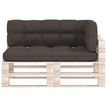 Palettenkissen 3-tlg. Taupe Stoff