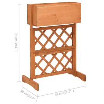 Garten-Spalier mit Blumenkasten Orange 45x30x74 cm Tannenholz 