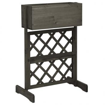 ARDEBO.de - Garten-Spalier mit Blumenkasten Grau 45x30x74 cm Tannenholz