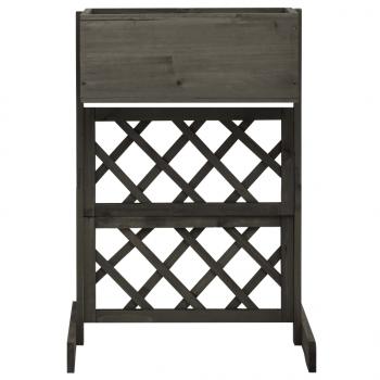 Garten-Spalier mit Blumenkasten Grau 45x30x74 cm Tannenholz
