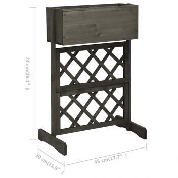 Garten-Spalier mit Blumenkasten Grau 45x30x74 cm Tannenholz