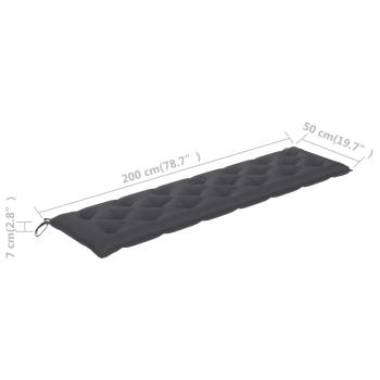 Gartenbank-Auflage Anthrazit 200x50x7 cm Oxford-Gewebe