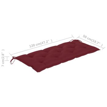 Gartenbank-Auflagen 2 Stk. Weinrot 120x50x7 cm Oxford-Gewebe