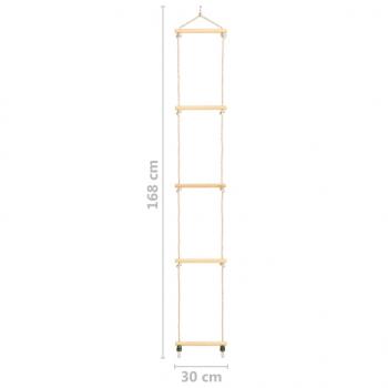 Kinder-Strickleiter Massivholz und PE 30x168 cm