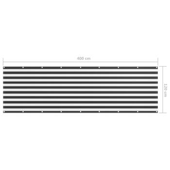 Balkon-Sichtschutz Anthrazit und Weiß 120x400 cm Oxford-Gewebe