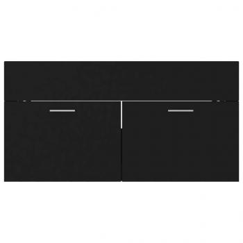 2-tlg. Badmöbel-Set Schwarz Holzwerkstoff