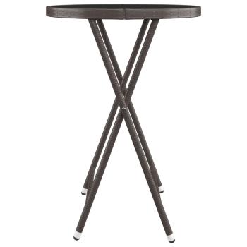 3-tlg. Bistro-Set Poly Rattan und Hartglas Braun