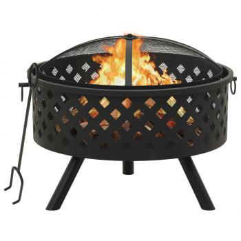 ARDEBO.de - Feuerstelle mit Schürhaken 68 cm XXL Stahl