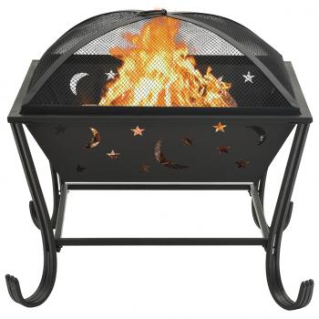 Feuerkorb mit Schürhaken 62 cm XXL Stahl