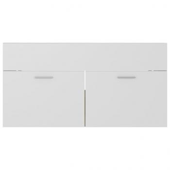 Waschbeckenunterschrank Weiß Sonoma-Eiche 90x38,5x46 cm