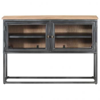 ARDEBO.de - Sideboard Grau 100x30x70 cm Massivholz Akazie
