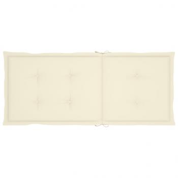 Gartenstuhlauflagen für Hochlehner 6Stk. Creme 120x50x3cm Stoff