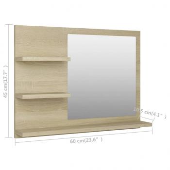 Badspiegel Sonoma-Eiche 60x10,5x45 cm Holzwerkstoff