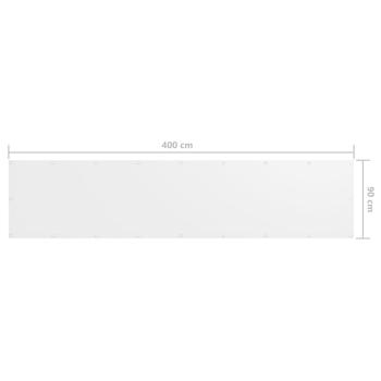 Balkon-Sichtschutz Weiß 90x400 cm Oxford-Gewebe