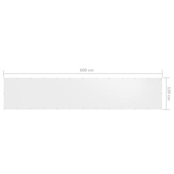 Balkon-Sichtschutz Weiß 120x600 cm Oxford-Gewebe