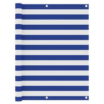 ARDEBO.de - Balkon-Sichtschutz Weiß und Blau 120x400 cm Oxford-Gewebe