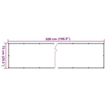 Balkon-Sichtschutz Beige 75x500 cm Oxford-Gewebe