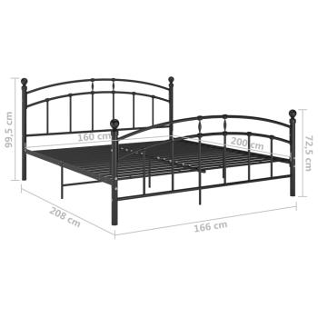 Bettgestell Schwarz Metall 160x200 cm 