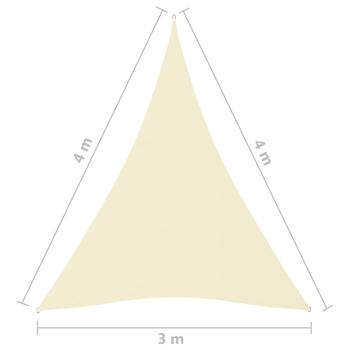 Sonnensegel Oxford-Gewebe Dreieckig 3x4x4 m Creme
