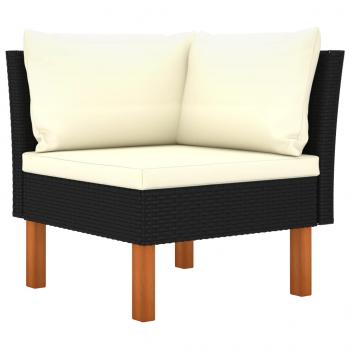 ARDEBO.de - Ecksofa Poly Rattan und Eukalyptus Massivholz