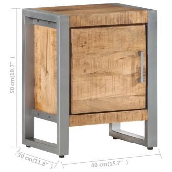 Nachttisch 40x30x50 cm Raues Mangoholz