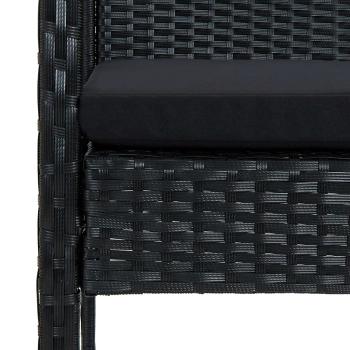 ARDEBO.de - 4-tlg. Garten-Lounge-Set mit Auflagen Poly Rattan Schwarz
