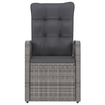 7-tlg. Garten-Essgruppe mit Kissen Poly Rattan Grau