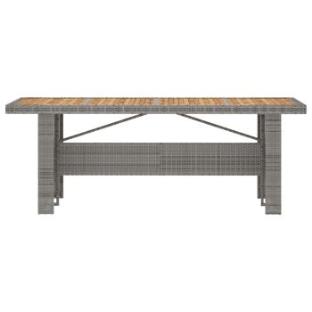 7-tlg. Garten-Essgruppe mit Kissen Poly Rattan Grau